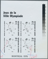 Thematik: Olympische Spiele / Olympic Games: 1976, MONTREAL '76, Soccer - 6 Items; Guinea, Progressi - Sonstige & Ohne Zuordnung