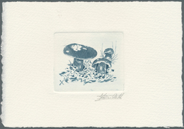 Thematik: Pilze / Mushrooms: 1991, Belgium. Epreuve D'artiste Signée In Bluish-black For The Stamp B - Pilze
