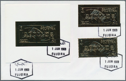 Thematik: Raumfahrt / Astronautics: 1969, GOLD ISSUE 2r. "Apollo 8" Perf./imperf. And The De Luxe Sh - Autres & Non Classés