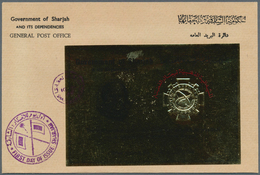 Thematik: Raumfahrt / Astronautics: 1969, Sharjah, GOLD ISSUE "Space/Medal For Distinguished Service - Autres & Non Classés