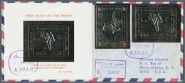 Thematik: Raumfahrt / Astronautics: 1970, GOLD ISSUE 20r. "FIRST MAN ON MOON", Perf./imperf. Stamp A - Autres & Non Classés