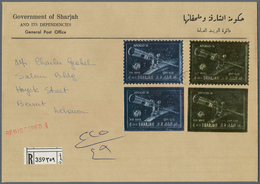 Thematik: Raumfahrt / Astronautics: 1972, Sharjah, GOLD/SILVER ISSUE "Apollo 16" 4r. Silver And 4r. - Autres & Non Classés