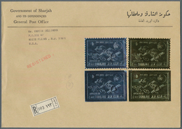 Thematik: Raumfahrt / Astronautics: 1972, Sharjah, GOLD/SILVER ISSUE "Apollo 17" 4r. Silver And 4r. - Sonstige & Ohne Zuordnung