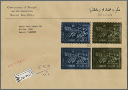 Thematik: Raumfahrt / Astronautics: 1972, Sharjah, GOLD/SILVER ISSUE "Apollo-Soyouz" 4r. Silver And - Autres & Non Classés