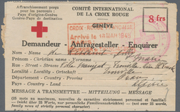 Thematik: Rotes Kreuz / Red Cross: 1944, Drei Versch. Rot-Kreuz Stpl Und RCF Verschlußstr. Auf Nachr - Rotes Kreuz