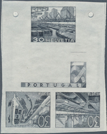 Thematik: Schiffe / Ships: 1968 (approx), Switzerland. Three Stamp-sized Essays In Black For The Iss - Schiffe