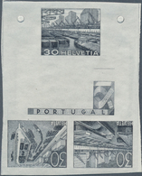 Thematik: Schiffe / Ships: 1968 (approx), Switzerland. Three Stamp-sized Essays In Black For The Iss - Bateaux