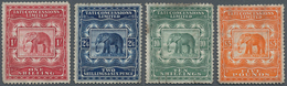 Thematik: Tiere-Elefanten / Animals Elephants: 1896, Bechuanaland, 4 Used Revenue Stamps Issued By T - Elefanten