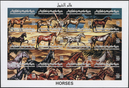 Thematik: Tiere-Pferde / Animals-horses: 1996, Libya, Horses Se-tenant Sheet And Seven Different Imp - Pferde