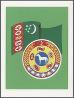 Thematik: Wappen / Emblems: 1996, TURKMENISTAN: Stamp Issue Showing National Flag And Coat Of Arms O - Autres & Non Classés