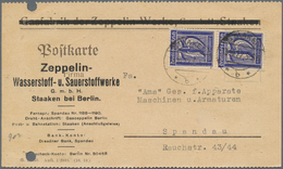 Thematik: Zeppelin / Zeppelin: 1922 Postkarte Der Zeppelin-Wasserstoff- U. Sauerstoffwerke In Staake - Zeppelin