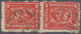 Ägypten: 1874 Third Issue (2nd "Bulâq" Printing) 1pi. Red, Perf 12½, HORIZONTAL TÊTE-BÊCHE Pair, Use - Autres & Non Classés