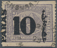 Ägypten: 1879 Provisional 10pa. On 2½pi. Violet, Variety "IMPERFORATED HORIZONTALLY", Perf 13½ Verti - Other & Unclassified