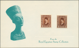 Ägypten: 1927-29 King Fouad 2nd Issue Three Special Stamps From The Royal Collection On Two Certific - Autres & Non Classés
