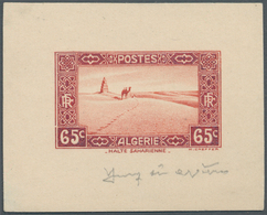 Algerien: 1936, 65c. "Halte Saharienne", Epreuve D'artiste In Issued Colour, Sized 5,6:4,5 Cm, With - Briefe U. Dokumente