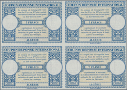 Algerien: 1940s (approx). International Reply Coupon 7 Francs (London Type) In An Unused Block Of 4. - Briefe U. Dokumente