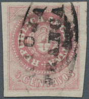 Argentinien: 1862 5c. Dull Rose, No Accent, Used And Cancelled By Oval Colonial Handstamp "RIOJA/FRA - Autres & Non Classés