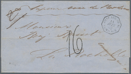 Argentinien: 1862, Folded Envelope Buenos Aires - La Rochelle / France, Endorsed "vapeur Voie De Bor - Other & Unclassified