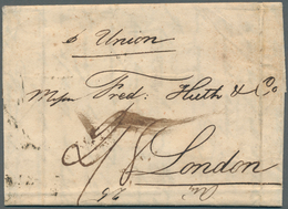 Neusüdwales: 1850, Folded Letter Written In Sydney With Barque "UNION" With Handstruck "SHIP LETTER" - Briefe U. Dokumente