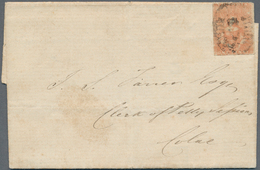 Victoria: 1850-53, Ham Printing From Third State Of Dies, 1d Dull Orange-vermilion Tied By Rare Barr - Briefe U. Dokumente
