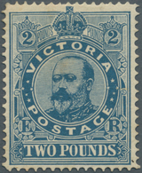 Victoria: 1906 (1902?), KEVII £2 Blue Perf. 12½ With Sideways But Not Clear Visible Wmk. (probably S - Covers & Documents