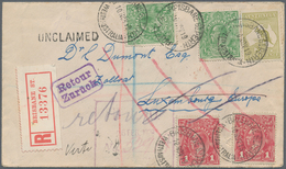 Australien: 1919, Roo 3d With KGV 1d (2) 1/2d (2) Tied "BRISBANE ST. PERTH 10 NOV. 19" To Registered - Covers & Documents