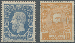 Belgisch-Kongo - Kongo-Staat: 1886/1891, 25 C Blue And 10 Fr Brown-orange (one Short Perf.), Each Mi - Gebraucht