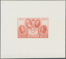 Belgisch-Kongo: 1935, 50th Anniversary Of Congo State, Epreuve In Orange-red On White Cardboard, Iss - Sammlungen