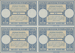 Belgisch-Kongo: 1947. International Reply Coupon Fr. 5.- (London Type) In An Unused Block Of 4. Issu - Collections