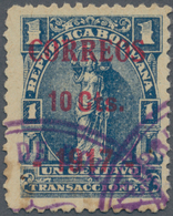 Bolivien: 1917, "Correos 10 Cts. -1917-" On 1c Blue COBIJA PROVISIONAL SURCHARGE In Camine, Ty. I, ( - Bolivie