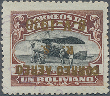 Bolivien: 1930, Zeppelin 1 B. With Inverted Metallic Glittering Overprint, Slight Cancelled, Fine, S - Bolivien