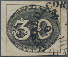 Brasilien: 1843, 30r. Deep Black "Olhos De Boi" On Medium-thick Paper, Fresh Colour And Full To Larg - Ungebraucht