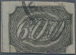 Brasilien: 1844, 600r. Black "Inclinados", Fresh Colour, Slightly Touched At Lower Left Otherwise Cl - Ungebraucht