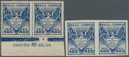 Brasilien: 1937, 150th Anniversary Of US Constitution, 400 R. Blue, Imperforated Pair, Unmounted Min - Neufs