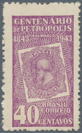 Brasilien: 1943, 100th Anniversary Of Petropolis, 40c. Violet, Wm "O", Fresh Colour Mint O.g. Previo - Ungebraucht
