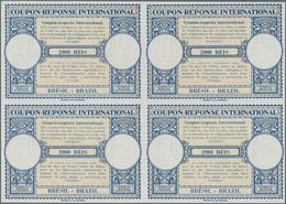 Brasilien - Ganzsachen: 1947. International Reply Coupon 2000 Reis (London Type) In An Unused Block - Postal Stationery