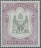 Britisch-Zentralafrika: 1897-1900 £1 Black & Dull Purple, Wmk Crown CC, Mint Lightly Hinged, Fresh A - Sonstige & Ohne Zuordnung