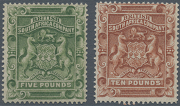 Britische Südafrika-Gesellschaft: 1892, Coat Of Arms £5 Sage-green And £10 Brown Both Unused Without - Ohne Zuordnung