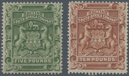 Britische Südafrika-Gesellschaft: 1892, Coat Of Arms £5 Sage-green And £10 Brown Both Unused Without - Non Classés