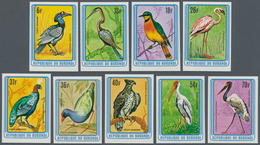 Burundi: 1979, Birds Complete IMPERFORATE Set Of Nine Airmail Stamps, Mint Never Hinged And Very Sca - Other & Unclassified