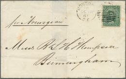 Canada - Colony Of Canada: 1859 QV 12½c. Deep Yellow-green Used On Folded Cover From Montreal To Bir - ...-1851 Vorphilatelie