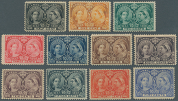Canada: 1897, Jubilee Issue ½c. Black To 50c. Ultramarine Simplified Set Of 11 Different Values, Min - Ungebraucht