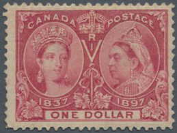 Canada: 1897, Jubilee Issue $1 Lake With Full Original Gum But Very Minor Gum Faults (nearly MNH), S - Ungebraucht