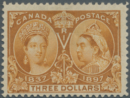 Canada: 1897, Jubilee Issue $3 Bistre Mint Hinged With Minor Thinned Due To Removing Hinge, Scarce S - Ungebraucht