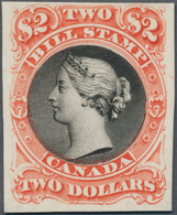 Canada - Besonderheiten: REVENUES: QV $2 Red/black "Bill Stamp", Imperforate Proof On Cardboard. Van - Sonstige & Ohne Zuordnung