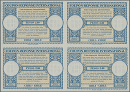 Chile - Ganzsachen: 1948. International Reply Coupon 2.80 Pesos (London Type) In An Unused Block Of - Chile