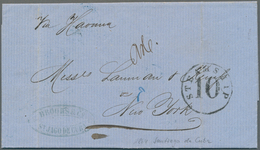 Cuba: 1864, Folded Letter From Santiago Forwarded By "Brooks, Douglas & Co., Havanna" With Clear Str - Sonstige & Ohne Zuordnung