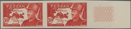 Fezzan: 1949, Definitives Pictorials/Officers, 1fr. To 50fr., Complete Set Of Eleven Values IMPERFOR - Briefe U. Dokumente