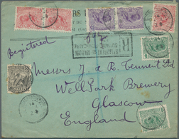 Französisch-Guyana: 1924, Registered Business Letter From ST. LAURENT DU MARONI With Mixed Franking - Unused Stamps