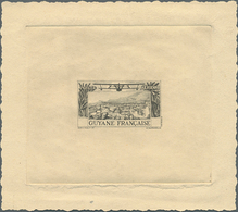 Französisch-Guyana: 1942, Airmails 50c. "Cayenne/Biplane", Epreuve D'artiste In Black With Blank Val - Unused Stamps